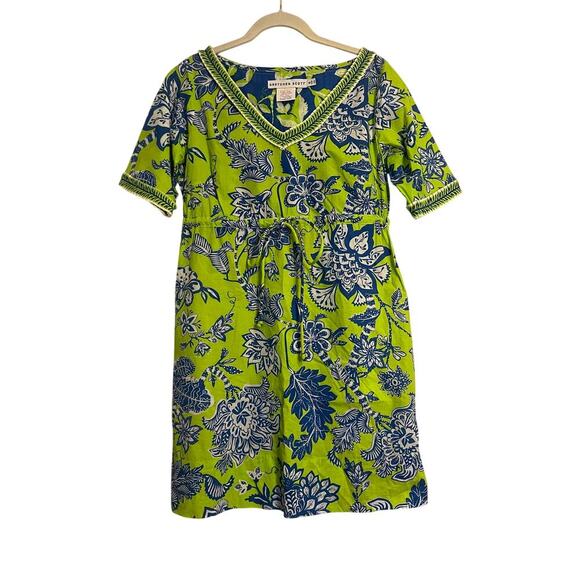 Gretchen Scott Green Blue Short Sleeve Fling Fantasy Glorious Dress Sz S - Picture 1 of 5